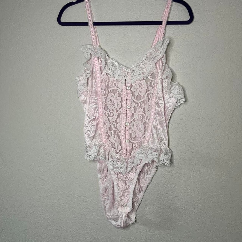 Vintage pink lace bodysuit